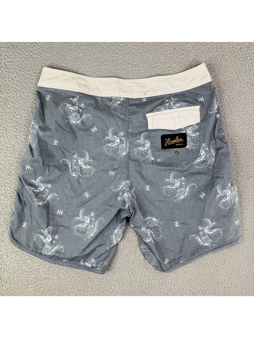 Howler Bros Board Shorts Mens 38 Stretch Swim Trunks Surf Skate Rooster AOP